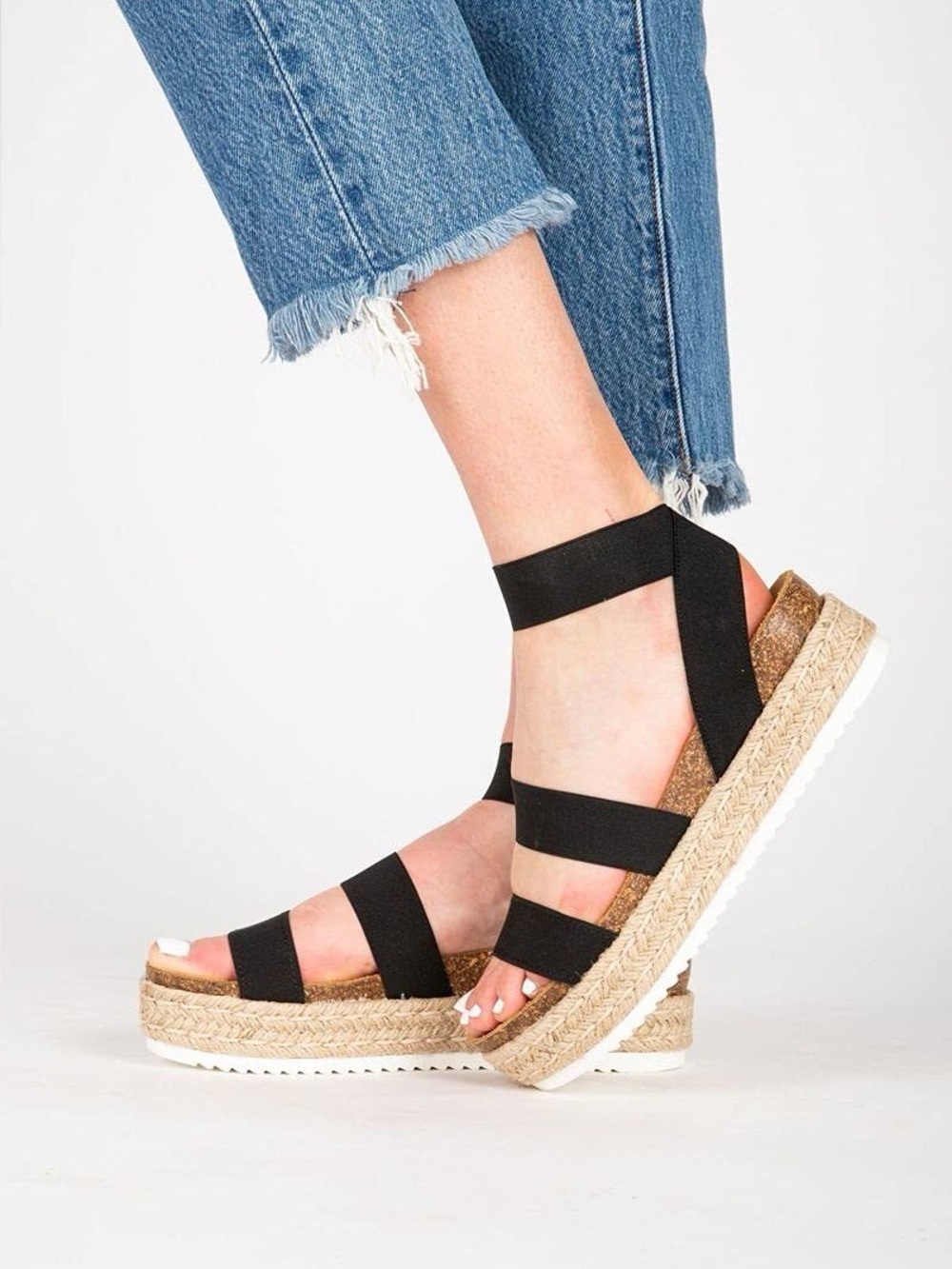 Steve Madden Black Espadrille Kimmie Platform Sandals